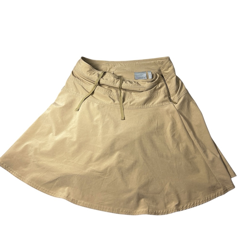 Athleta Polyester/Spandex Lightweight Tan Skirt Size4T Built in Shorts